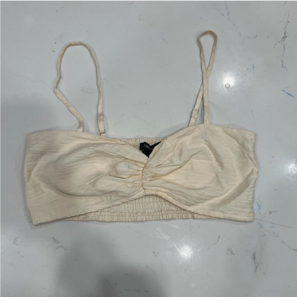 Cream Ruched Bralette